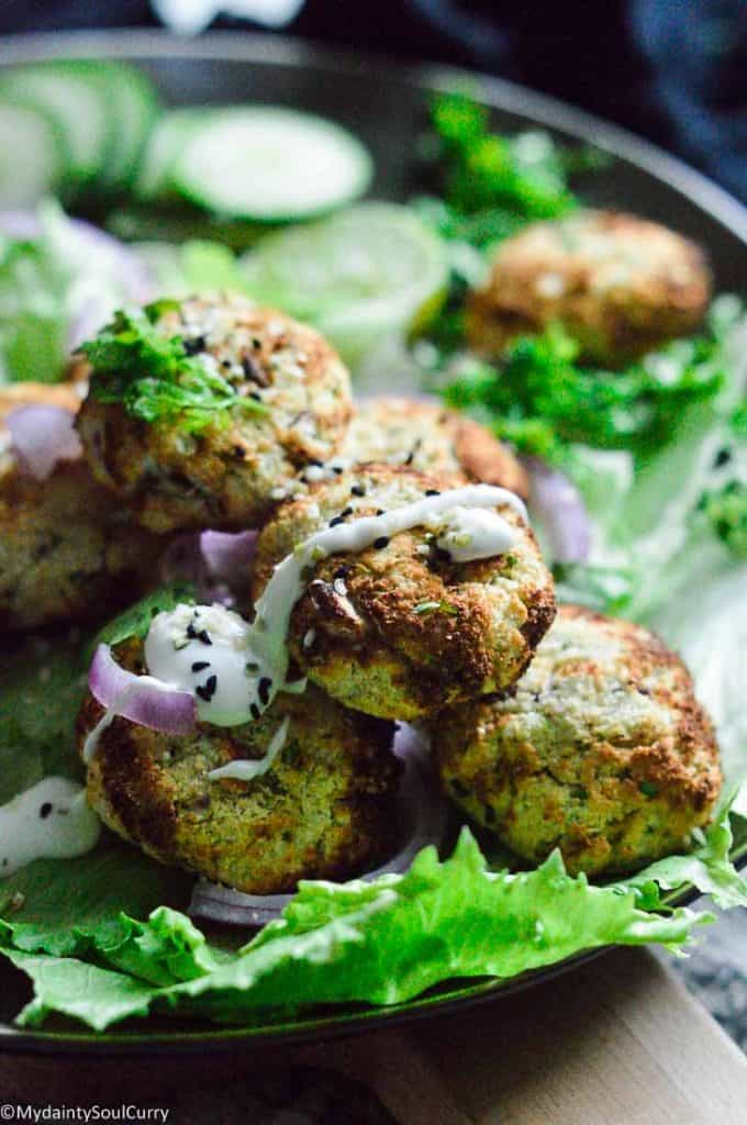 vegan keto falafel made from cauliflower and spices