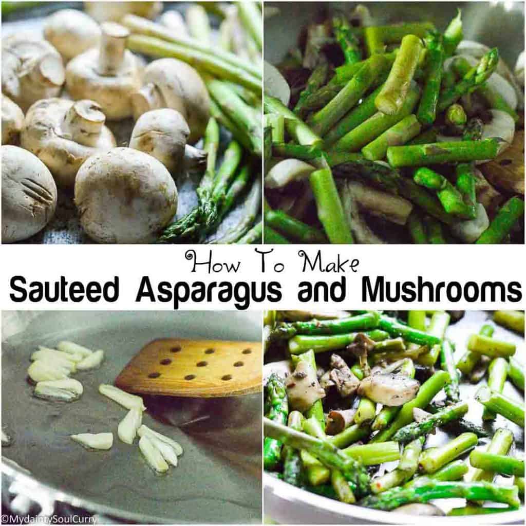 Sautéed asparagus and mushrooms