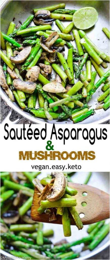 Sautéed asparagus and mushrooms