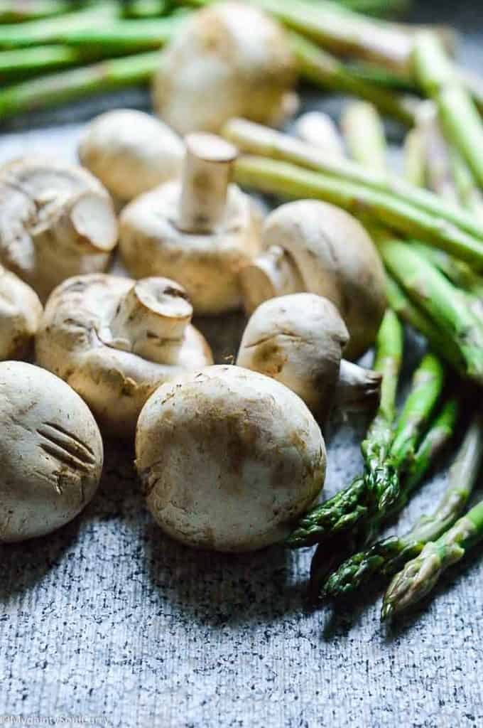 asparagus and mushrooms