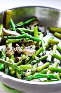 Sauteed asparagus and mushrooms