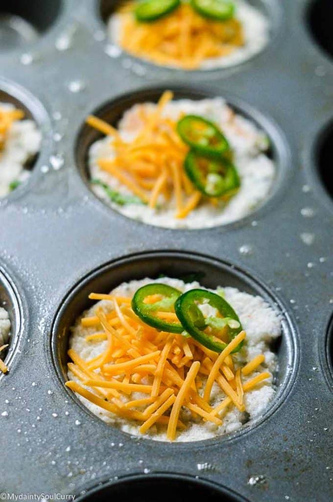 Keto jalapeno cheddar muffins