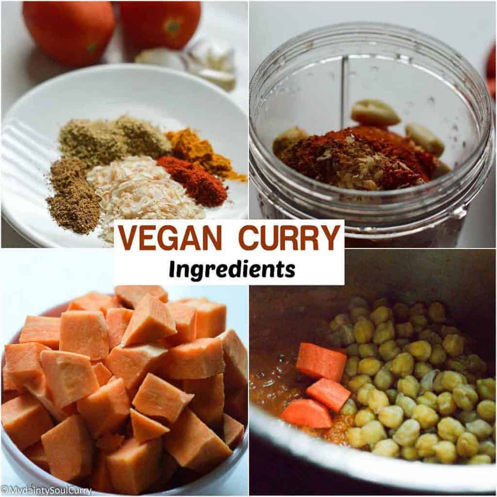 Curry ingredients for vegan curry