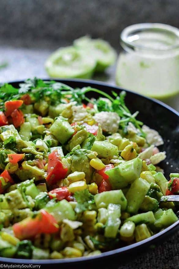 corn salad with avocado and tomatoes