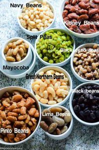 Different beans cooked in instant pot