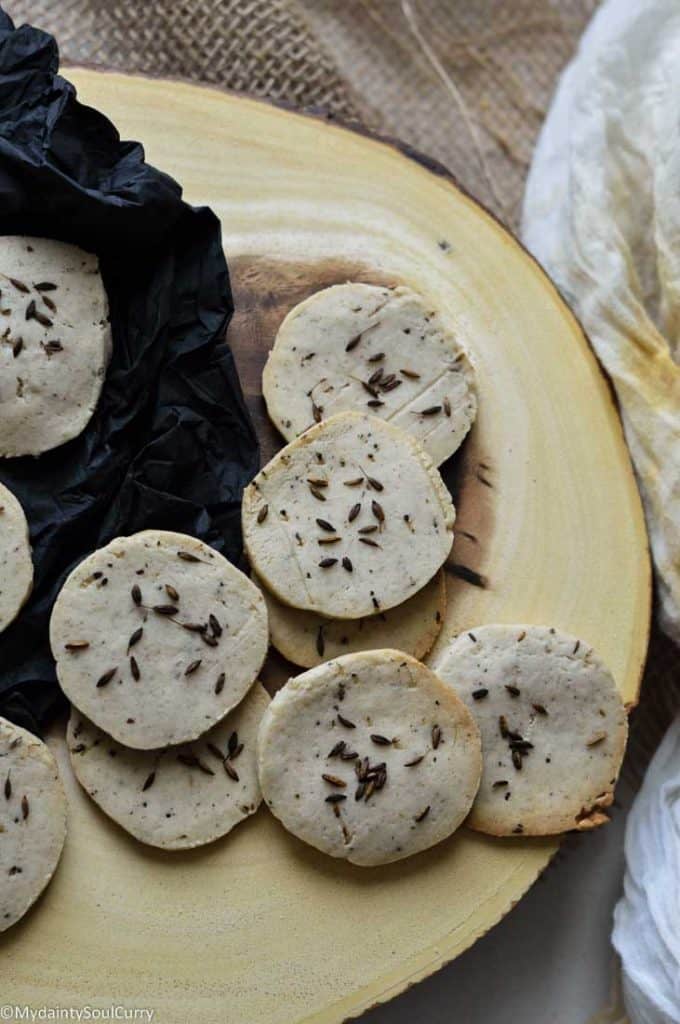 Cumin cookies baked and ready