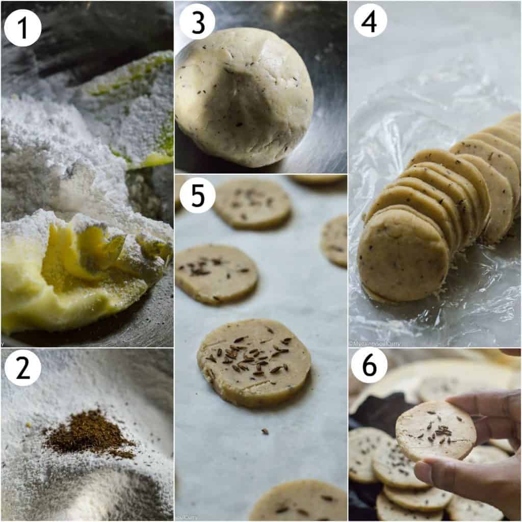 Image showing steps in making jeera cookies
