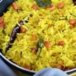 Indian inspired lemon rice with spicy punch, made in the instant pot
