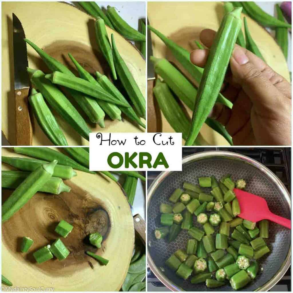 How to cut okra for the curry