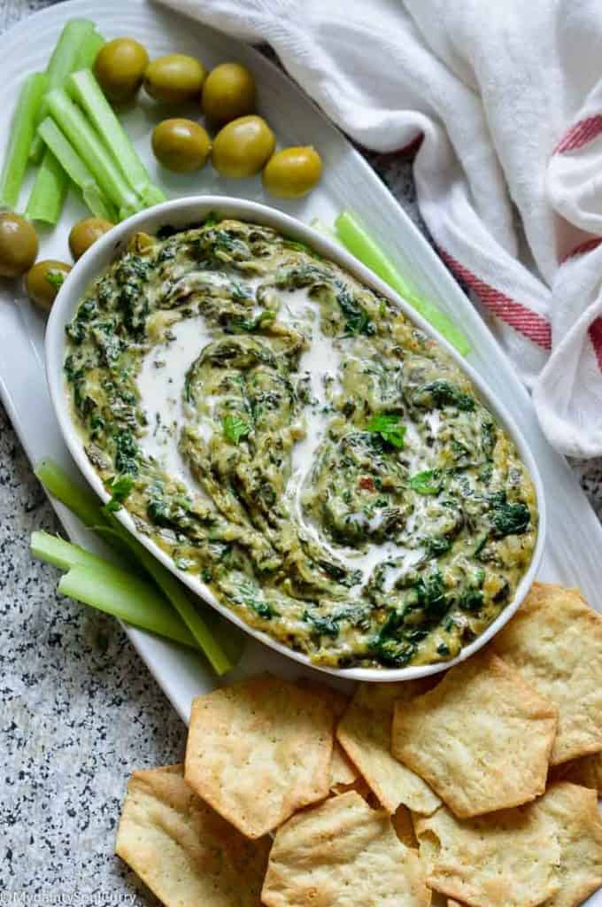 Keto spinach artichoke dip