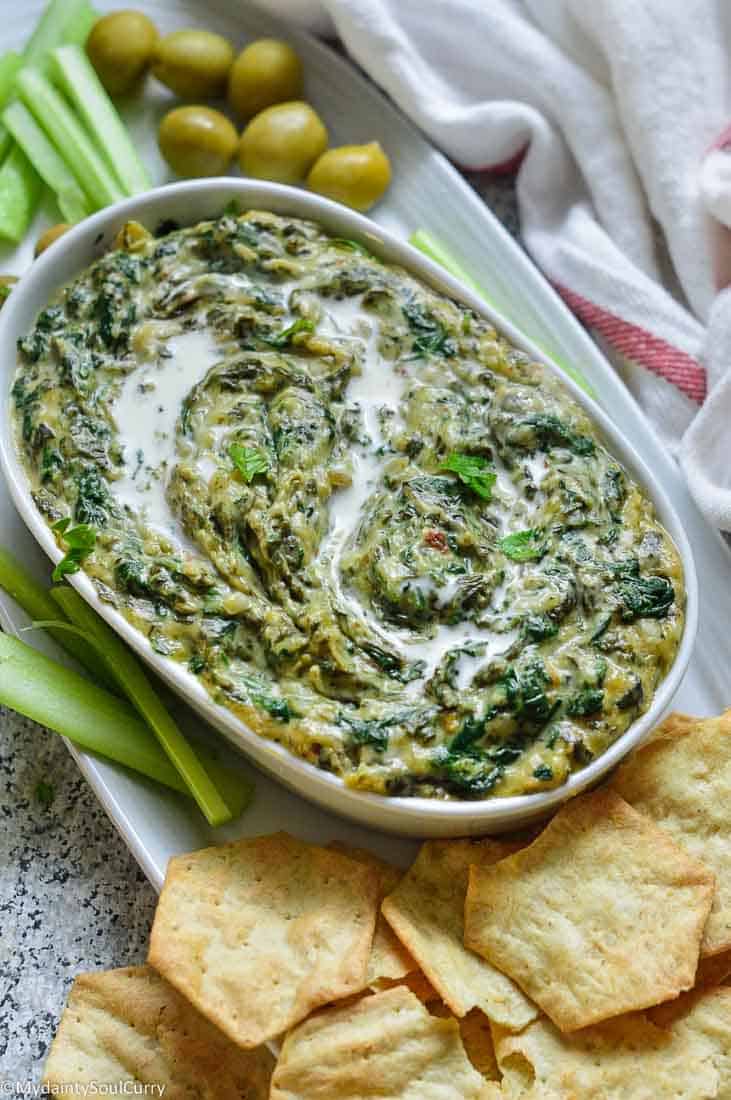 Keto Spinach Artichoke Dip - My Dainty Soul Curry