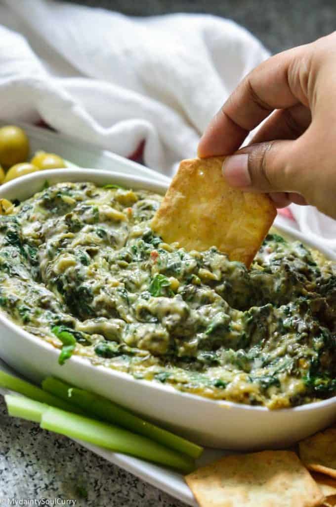 Instant pot spinach artichoke dip keto