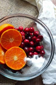 Ingredients of homemade cranberry sauce