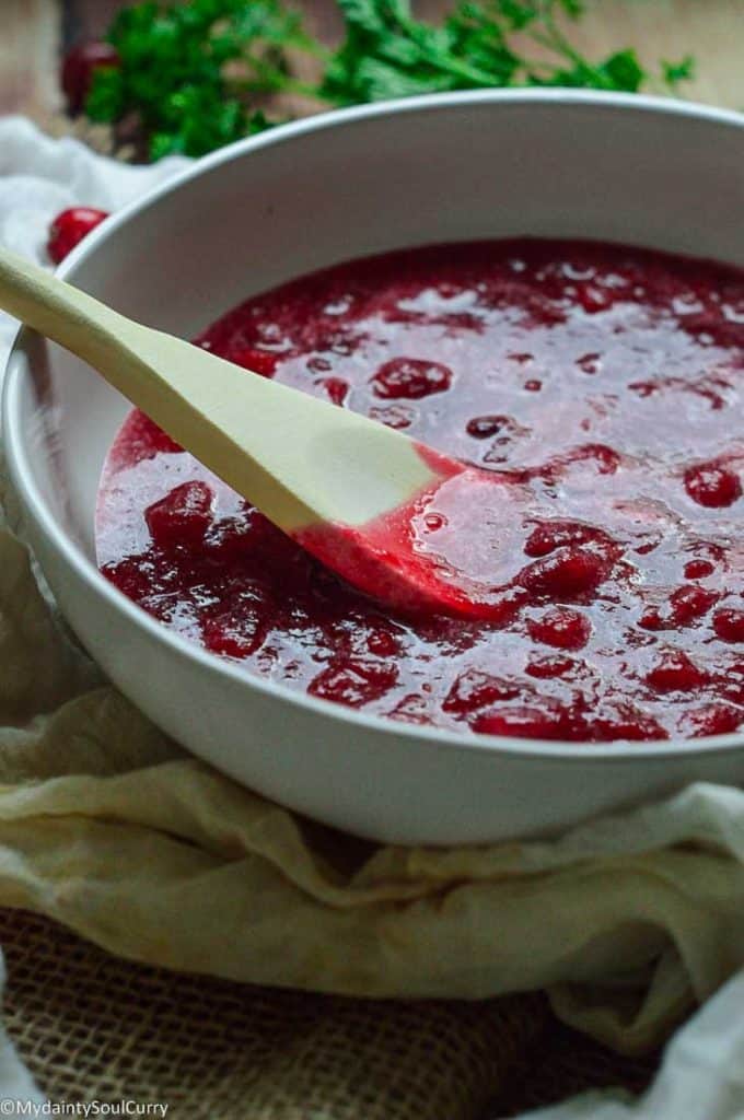 vegan cranberry relish made in the instant pot