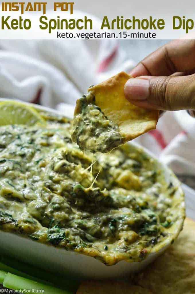 Keto instant pot spinach artichoke dip