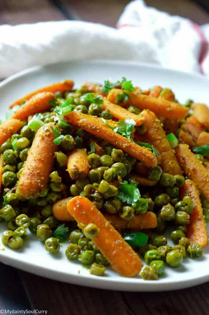 Carrots curry with peas