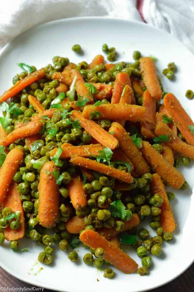 Instant pot carrots and peas
