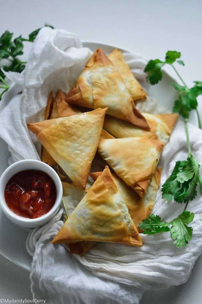 Indian air fryer samosa