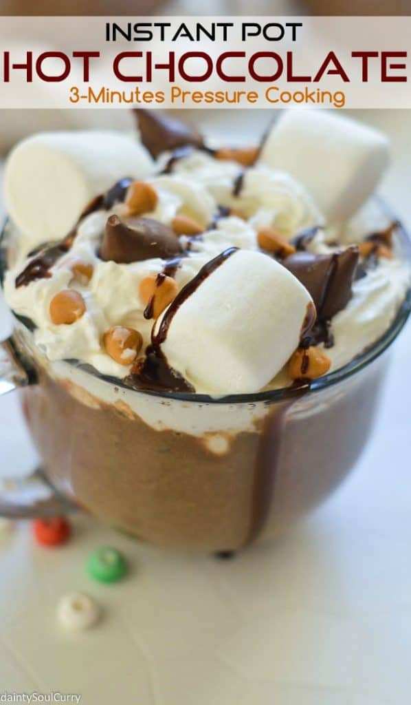 Easy hot chocolate drink made in the instant pot