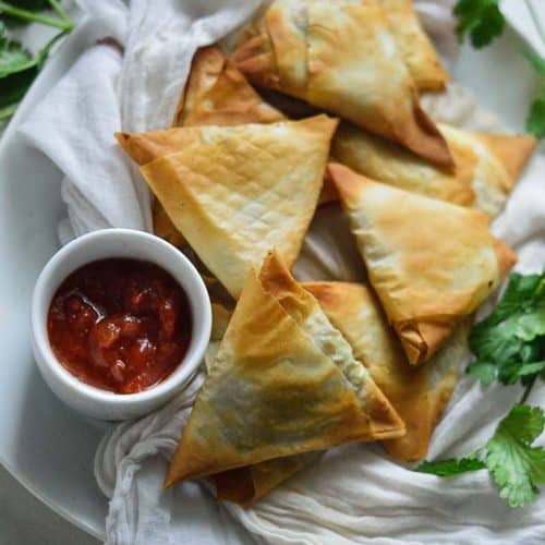 Indian Keto samosa with coconut wraps