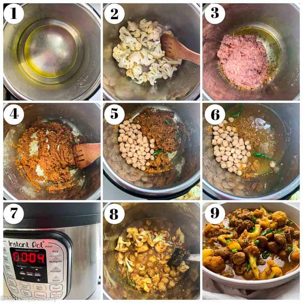 How to make soya chunks curry in the instant pot