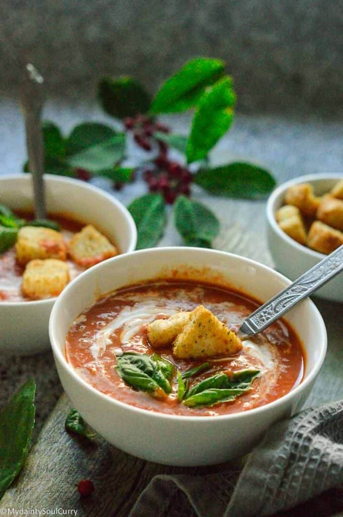 Creamy tomato basil soup