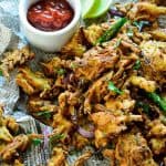 Air fryer pakora with vegetables