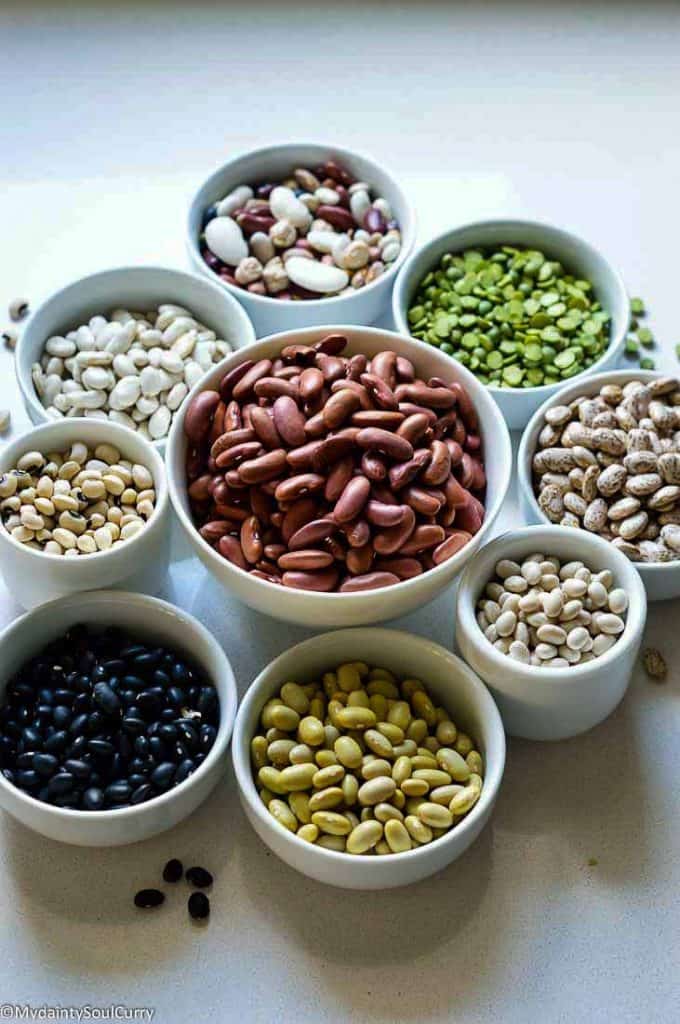 Different types of beans