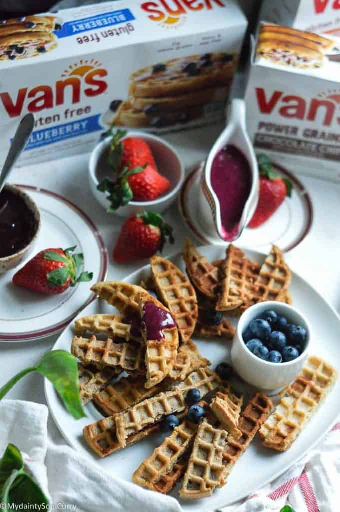 Easy waffle sticks with frozen waffles