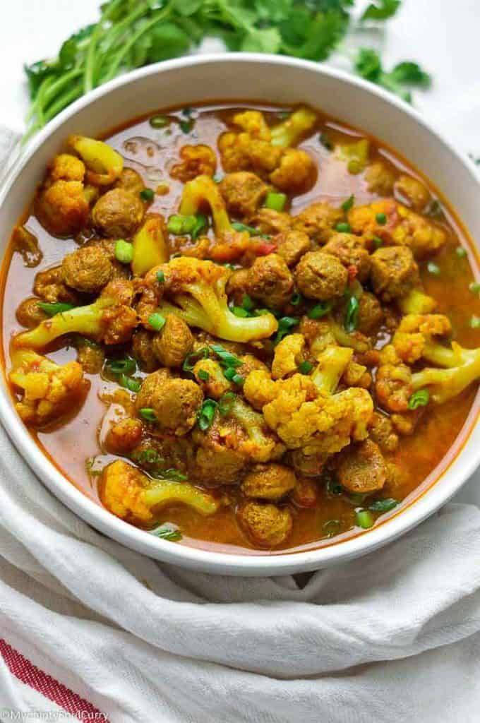Vegan nutrella Soya chunks curry