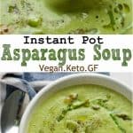 Instant pot asparagus soup with garlic oil