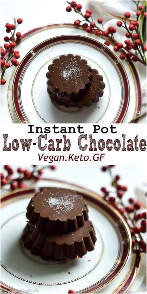 Homemade keto low carb chocolate made in the instant pot