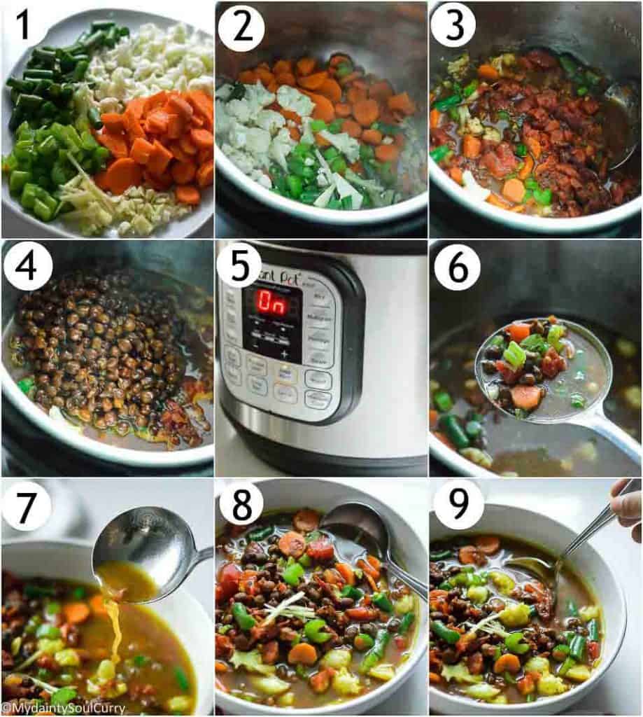 How to make kala chana soup in the instant pot