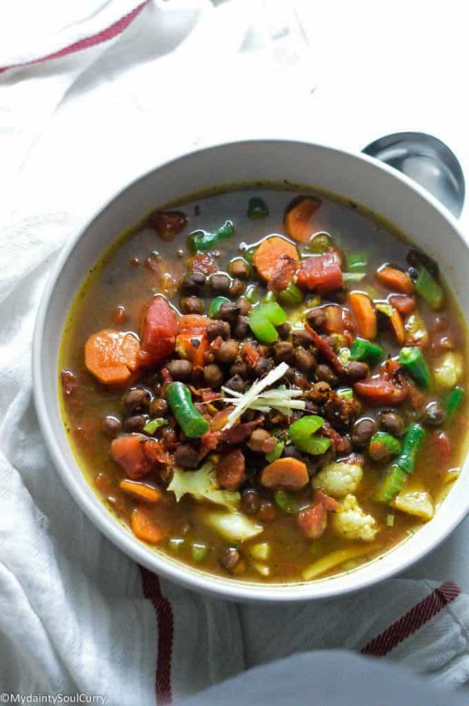 Spicy healing instant pot kala chana soup