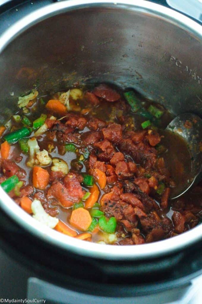 Kala chana soup cooking in instant pot