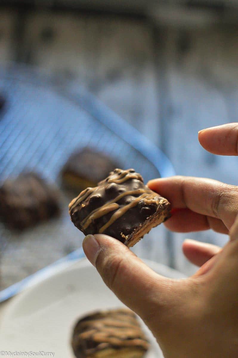 Keto Peanut Butter Bars W/ Pecans - My Dainty Soul Curry