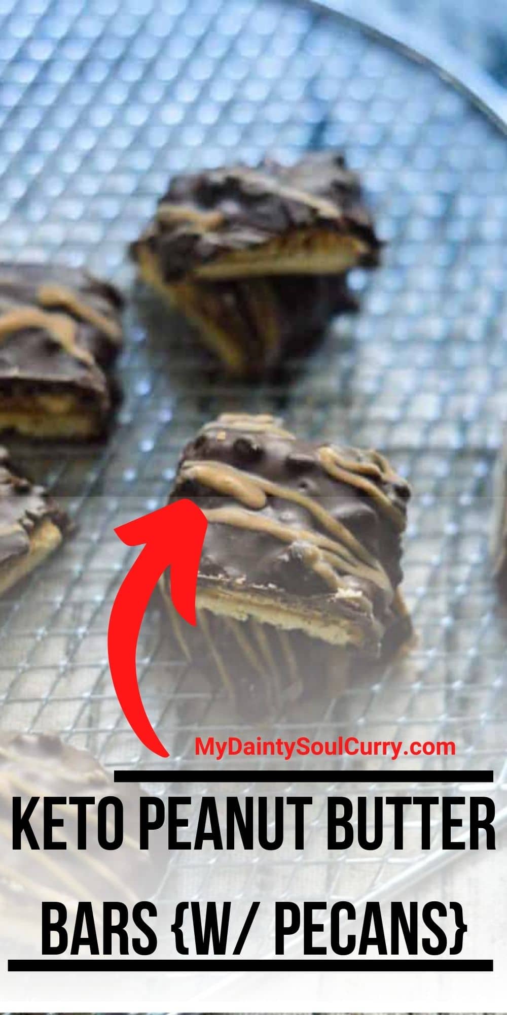 Keto Peanut Butter Bars W/ Pecans - My Dainty Soul Curry