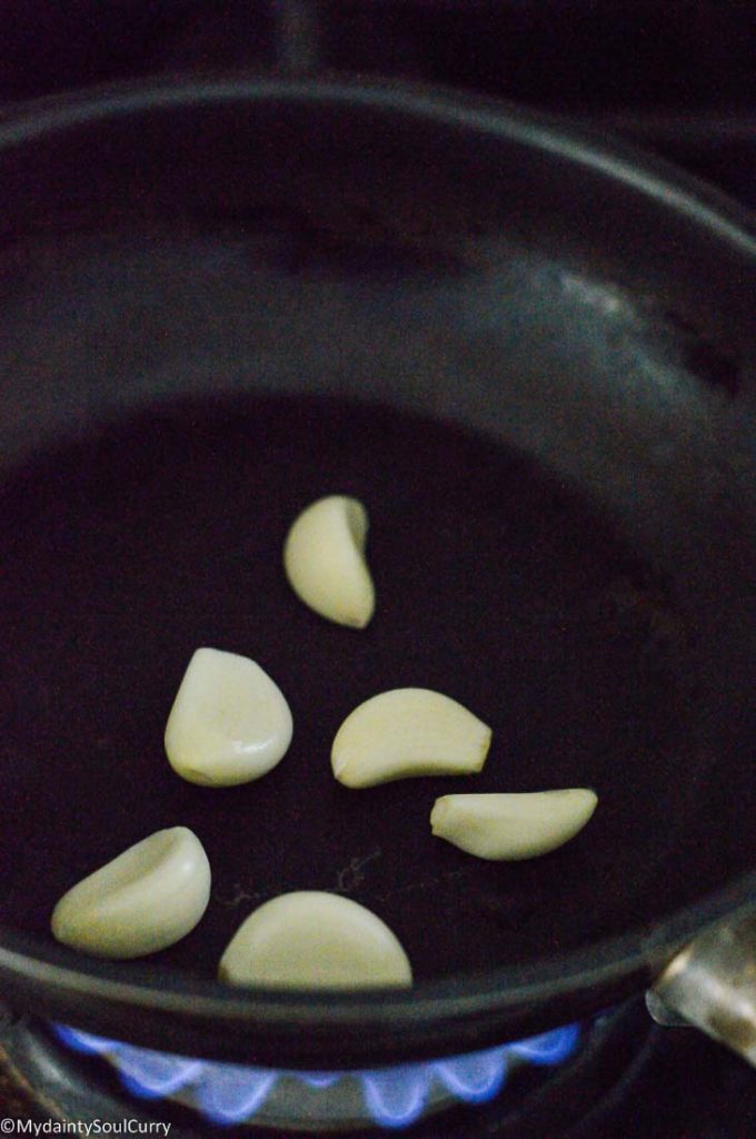 Sauteeing garlic