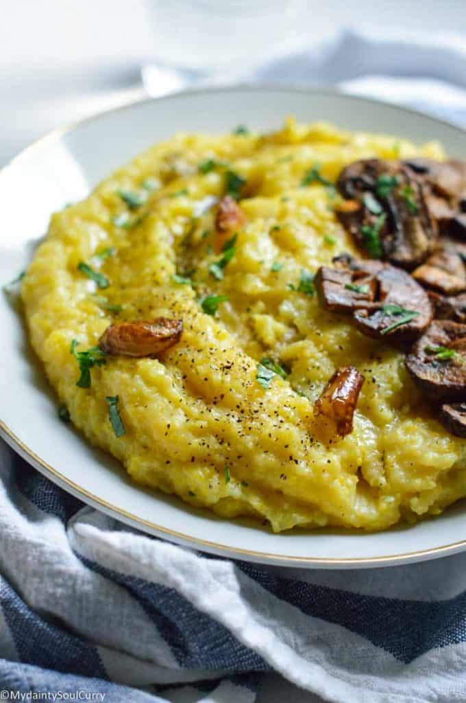 Polenta recipe with mushrooms