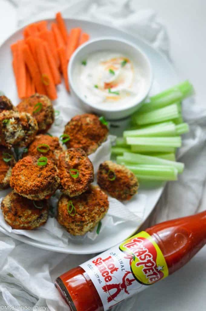 Baked Buffalo Mushrooms