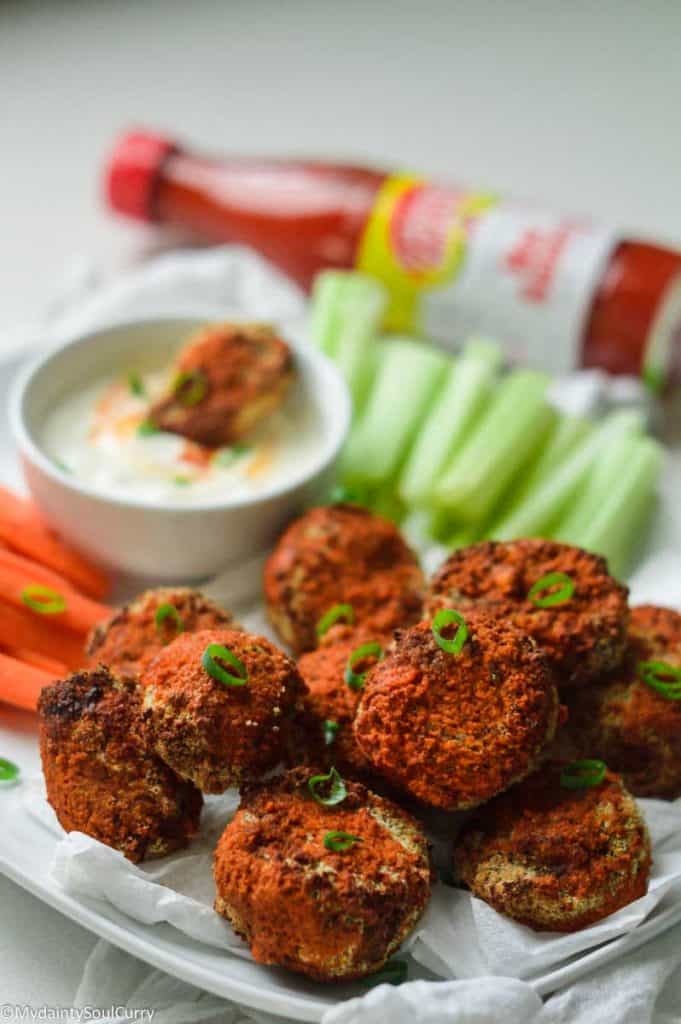 Crispy air-fried mushrooms