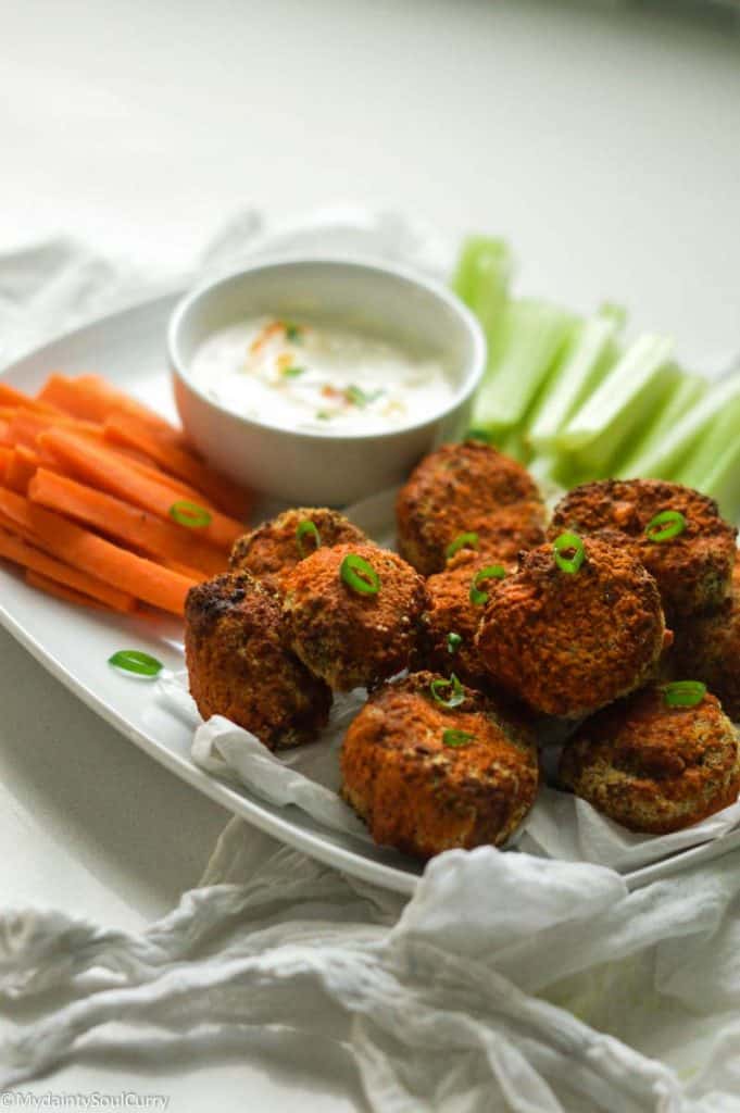 Baked mushrooms w/ buffalo sauce