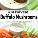 Air fryer mushooms in buffalo sauce