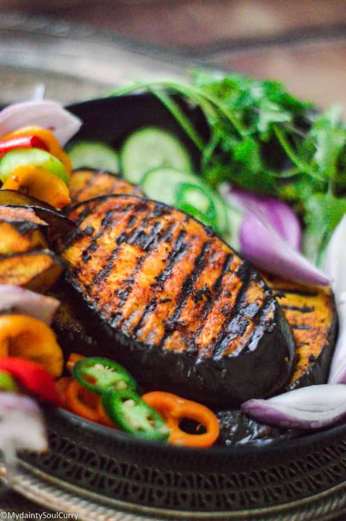 Tandoori eggplant tikka