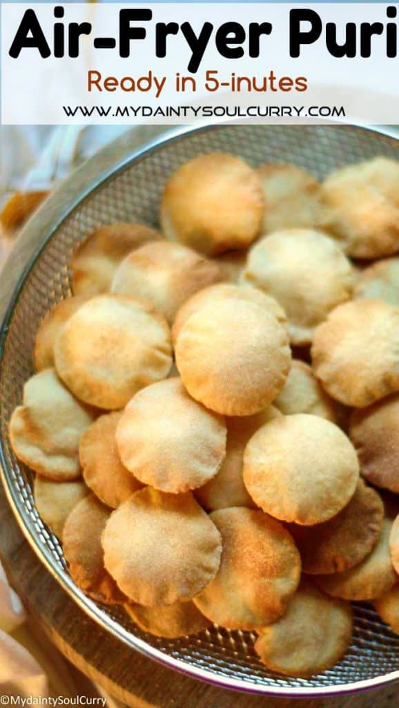 Crispy air-fryer puris