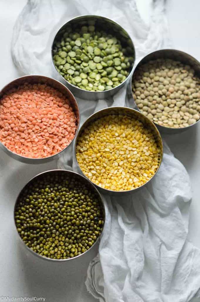 Types of lentils you can use for mixed dal dosa