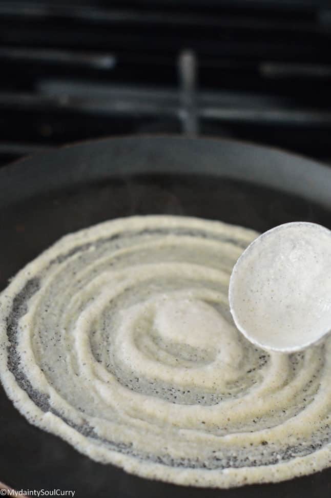 Making of dal dosa