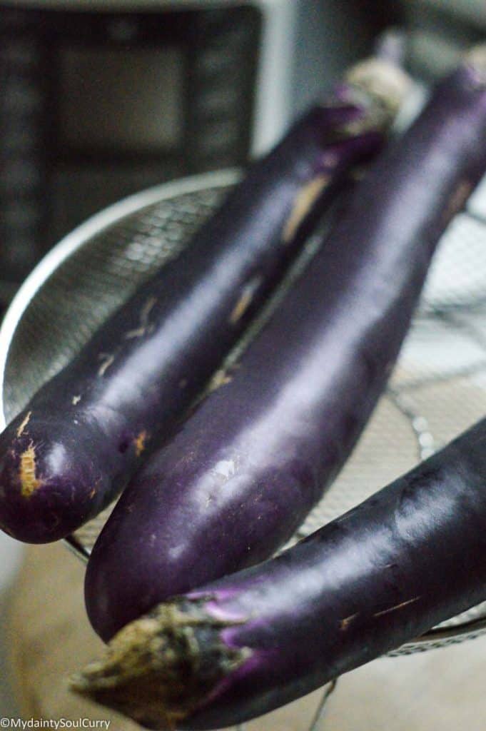 selecting eggplants