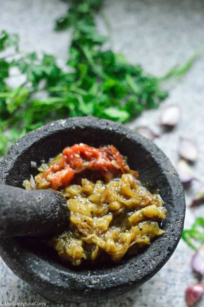 Roasted eggplant pulp