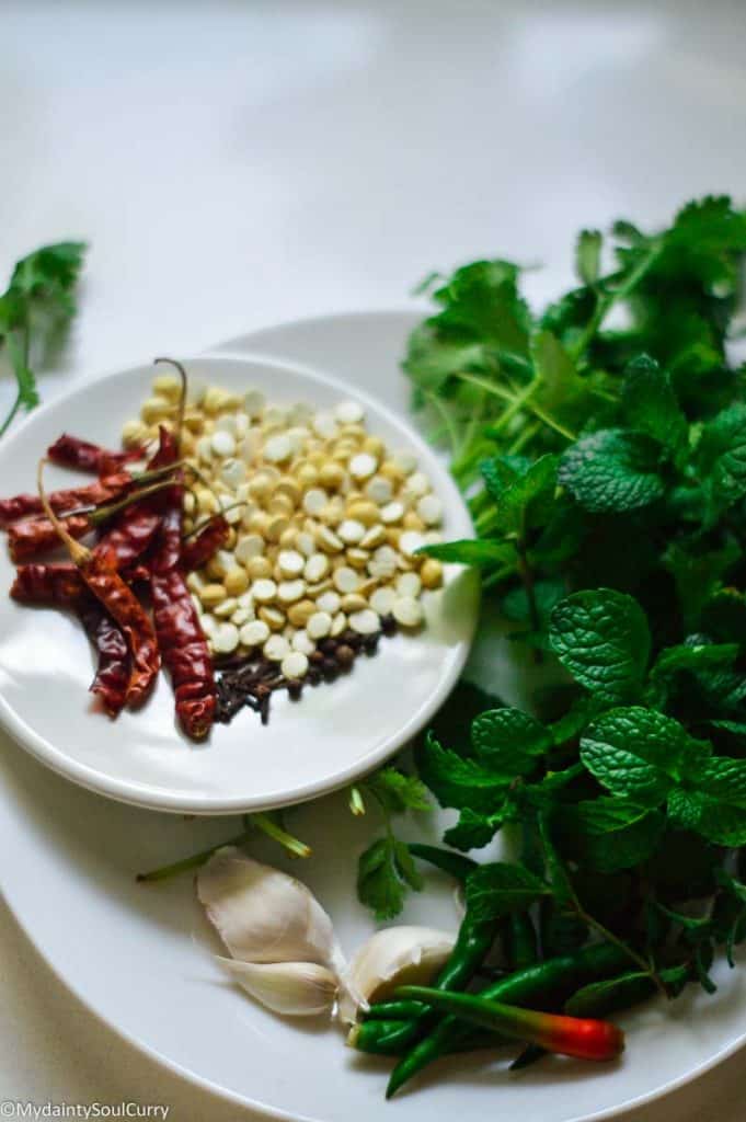 Ingredients of green masala